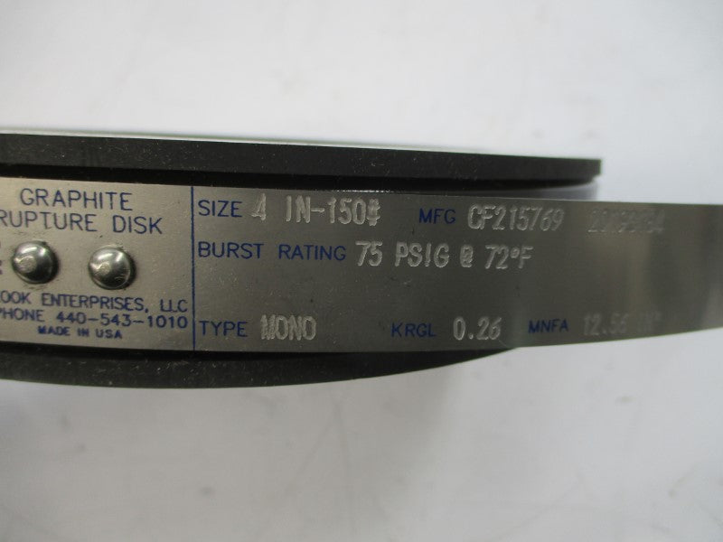 ZOOK ENTERPRISES CF215769 20193184 75PSI 4" NSMP