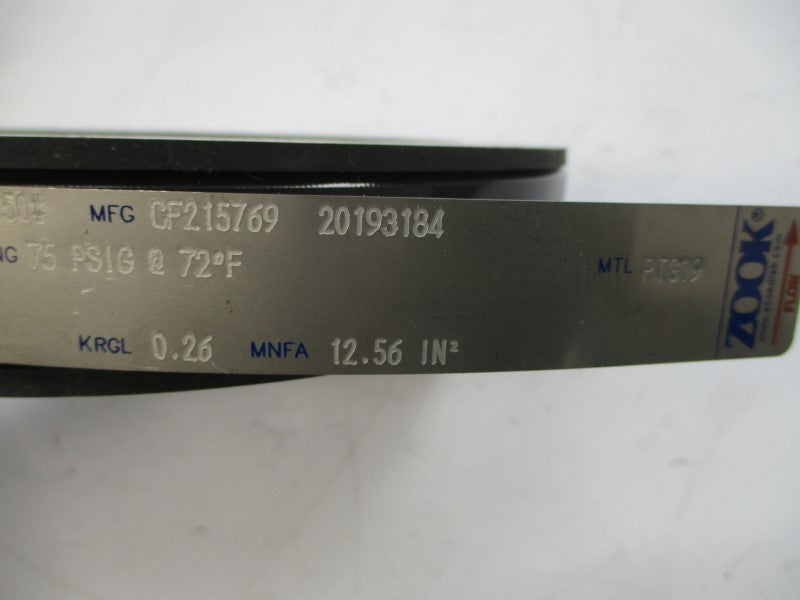 ZOOK ENTERPRISES CF215769 20193184 75PSI 4" NSMP