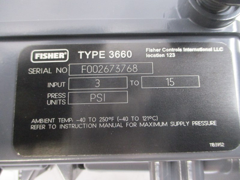 FISHER EMERSON 51B3944X012 TYPE 3660 3-15PSI NSMP