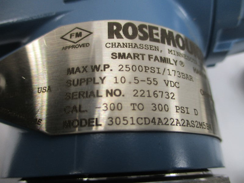 ROSEMOUNT 3051CD4A22A2AS2M5B4 10.5-55VDC 300PSI NSNP