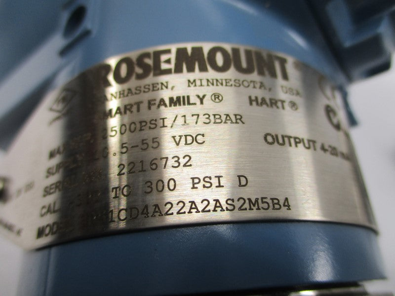 ROSEMOUNT 3051CD4A22A2AS2M5B4 10.5-55VDC 300PSI NSNP