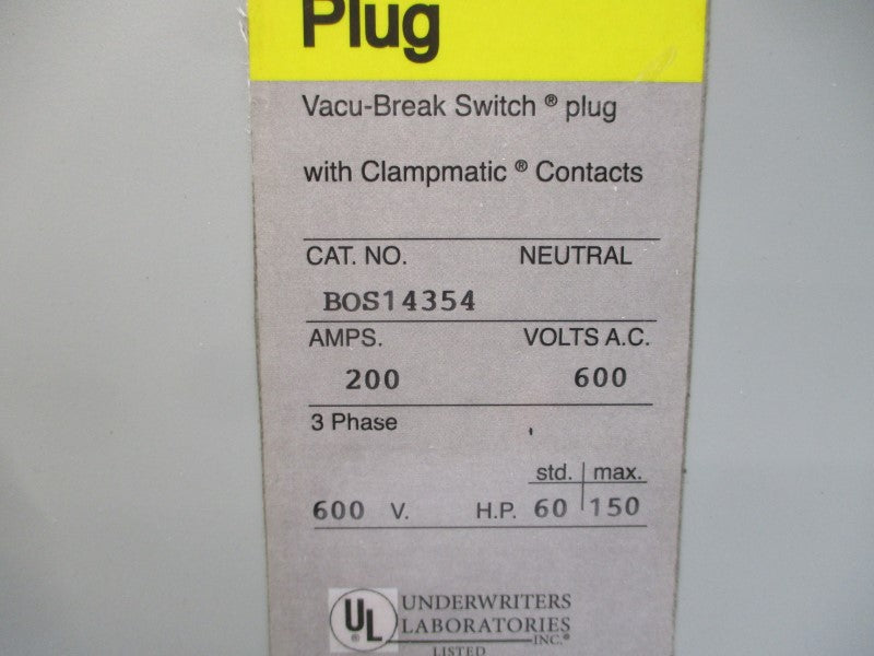 SIEMENS BOS14354 600VAC 200A UNMP