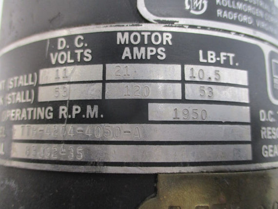 KOLLMORGEN TTB-4204-4050-A 115V 1.0A NSNP