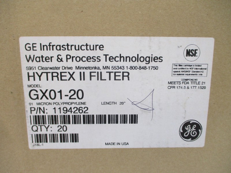 GANERL ELECTRIC GX01-20 1194262 (PKG OF 20) 20" NSMP