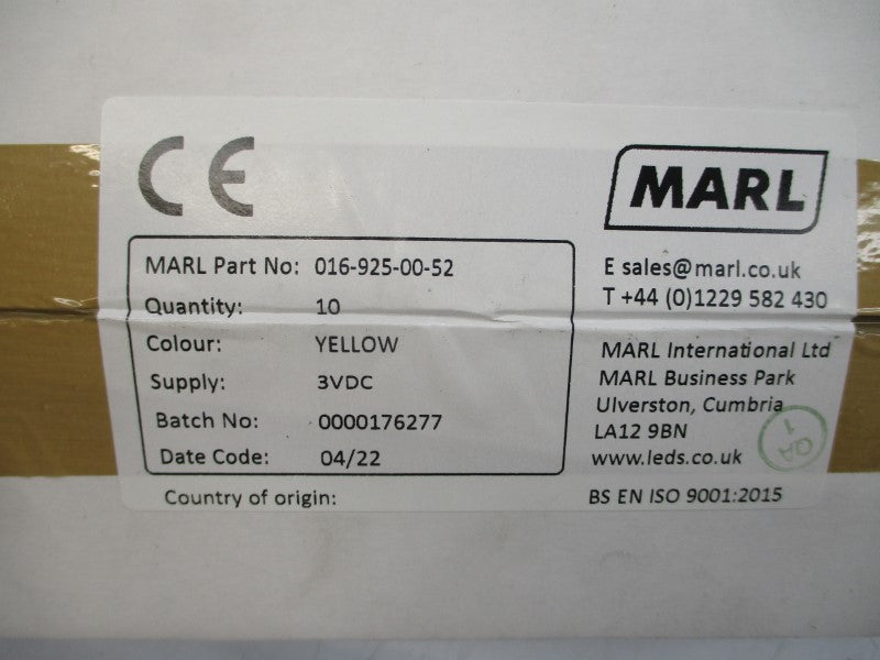 MARL 016-925-00-52 3VDC (PKG OF 10) NSMP
