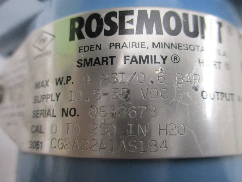 ROSEMOUNT 3051CG2A22A1AS1B4 10.5-55VDC 9PSI NSNP