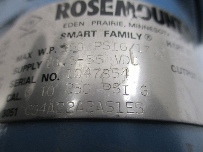 ROSEMOUNT 3051CG4A22A2AS1E5 10.5-55VDC 0-250PSI NSNP