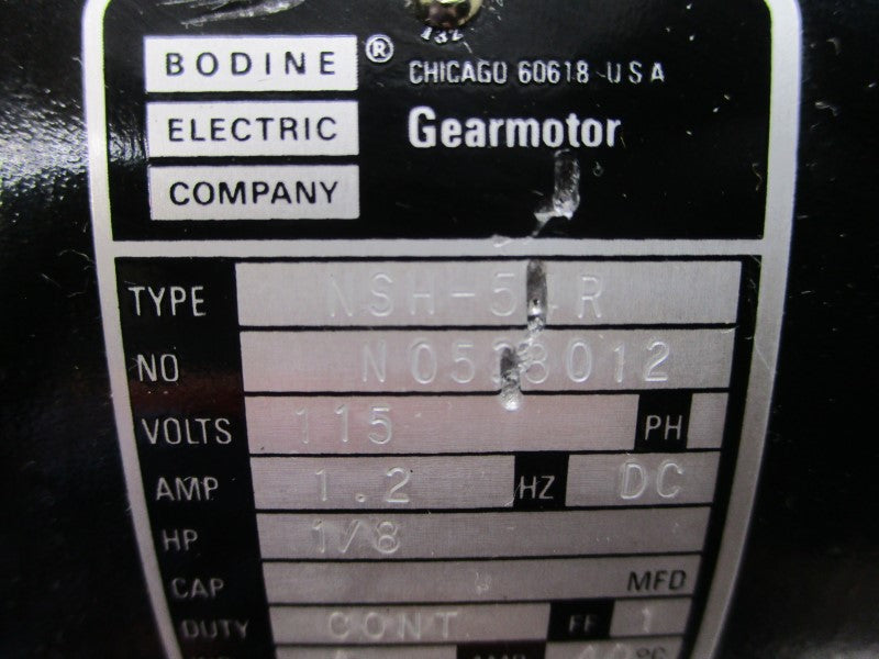 BODINE ELECTRIC NSH-54R 115VDC 1.2A NSNP