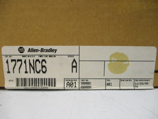 ALLEN BRADLEY 1771-NC6 SER. A REV. A01 DATE: 1999 NSFS