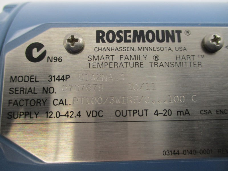 ROSEMOUNT 3144PD1A2NAU4 12.0-42.4VDC NSNP