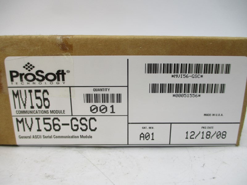 PROSOFT MVI56-GSC MVI56 DATE: 2008 REV. A01 NSFS