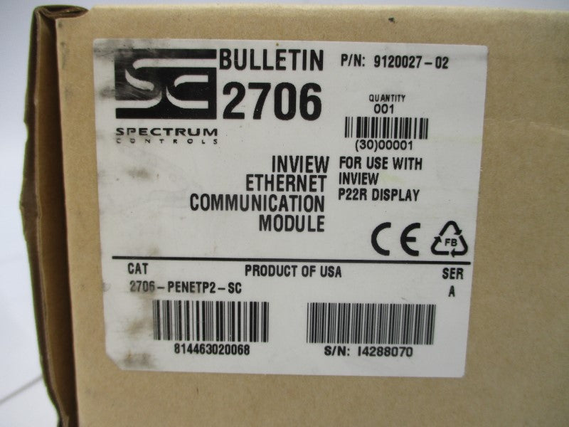SPECTRUM CONTROLS 2706-PENETP2-SC 9120027-02 SER. A NSMP
