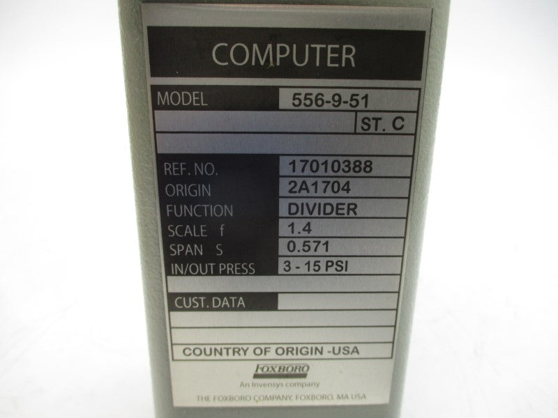FOXBORO 556-9-51 3-15PSI NSMP