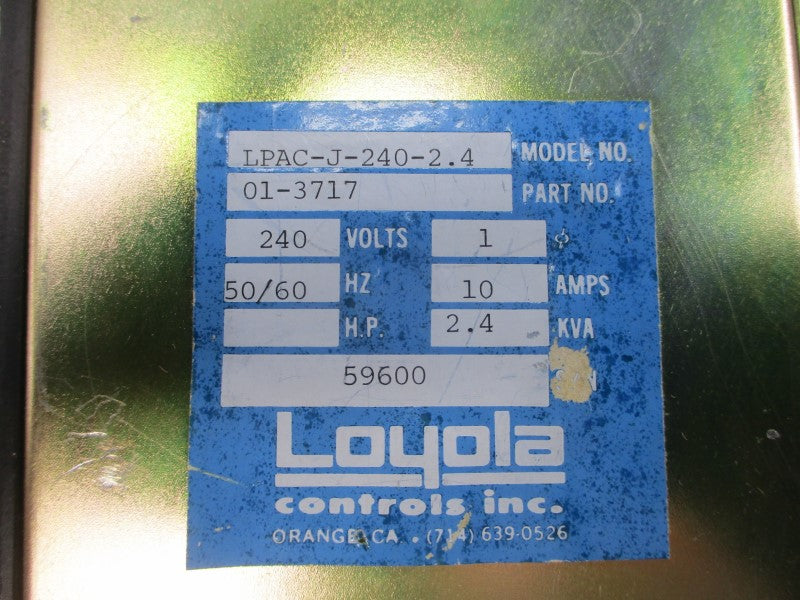 LOYOLA CONTROLS LPAC-J-240-2.4 01-3717 240V 10A UNMP