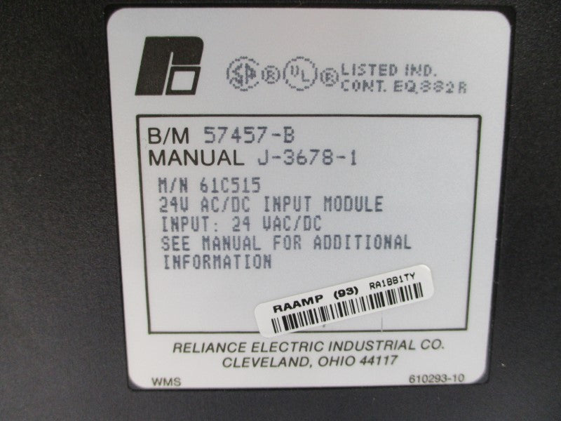 RELIANCE ELECTRIC 57457-B 61C515 24VAC/DC UNMP