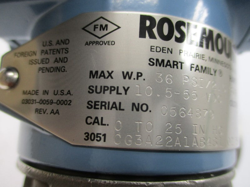 ROSEMOUNT 3051CG3A22A1AB4S1 10.5-55VDC 36PSI NSNP