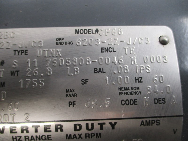 US MOTORS CF68 UN1T2BC 230/460V 3.20/1.60A NSMP