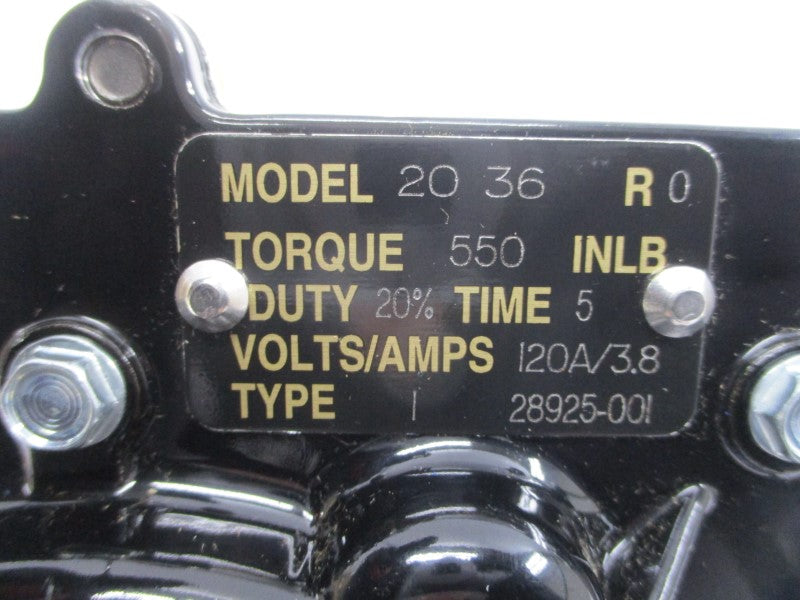 WORCESTER CONTROLS 2036R0 28925-001 120V 3.8A NSNP
