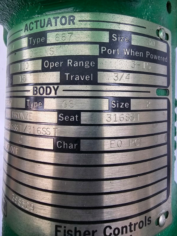 FISHER CONTROLS TYPE 667 GS SIZE 30 3-15PSI 3/4" NSNP