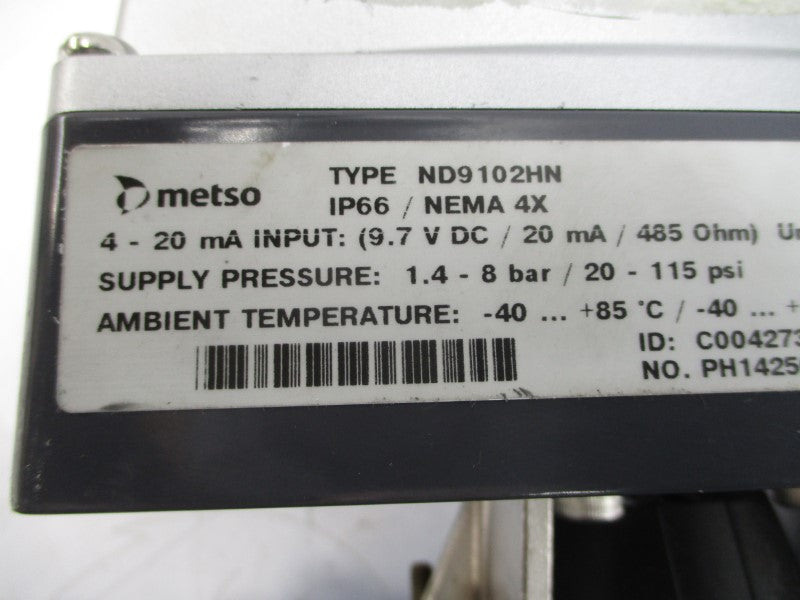 METSO RAA065AS B1CU6/15 ND9102HN 30VDC 120PSI REV. 2.4 NSNP
