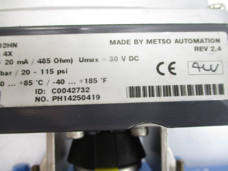 METSO RAA065AS B1CU6/15 ND9102HN 30VDC 120PSI REV. 2.4 NSNP
