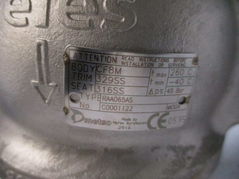 METSO RAA065AS B1CU6/15 ND9102HN 30VDC 120PSI REV. 2.4 NSNP