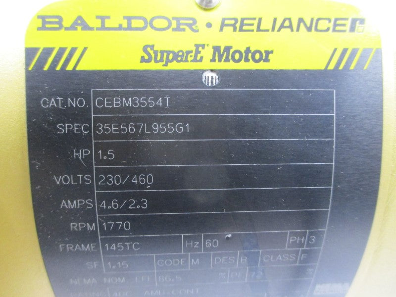BALDOR CEBM3554T 105603100BQF 230/460V 4.6/2.3A NSNP