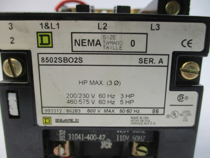SQUARE D 8502SBO2V02S SER. A 110/120V 18A NSMP