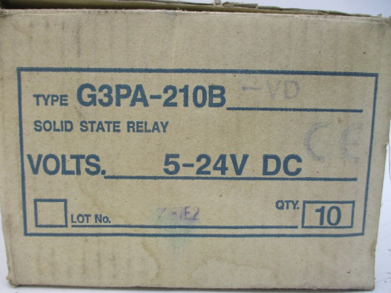 OMRON G3PA-210B-VD 5-24VDC 10A (PKG OF 10) NSMP