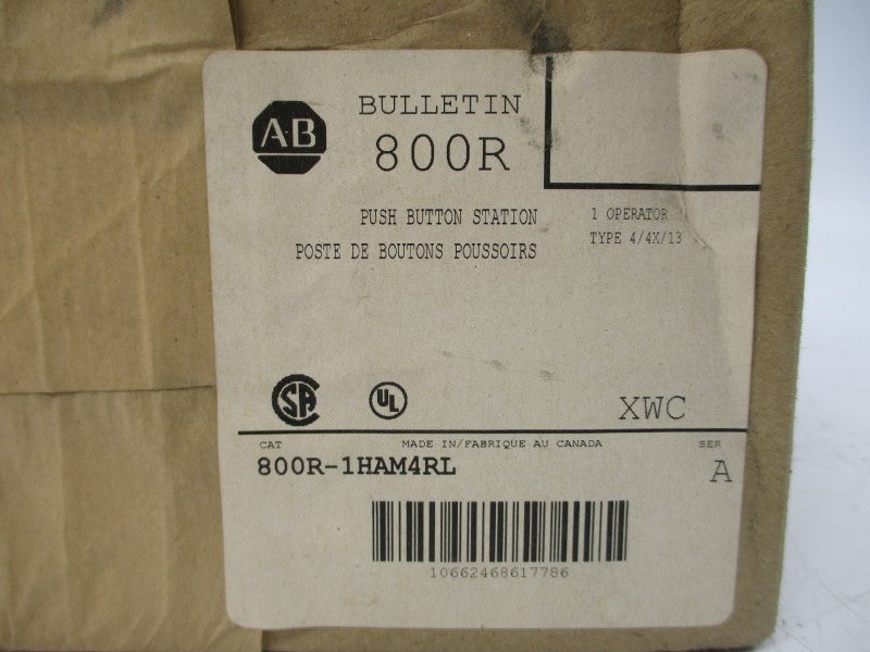 ALLEN BRADLEY 800R-1HAM4RL SER. A (BR/WH) NSFS