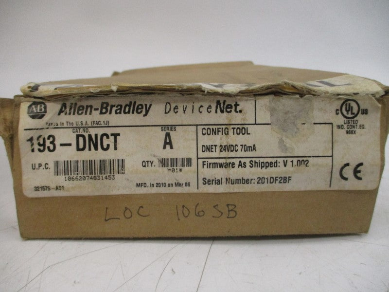 ALLEN BRADLEY 193-DNCT SER. A F/W V1.002 24VDC NSMP