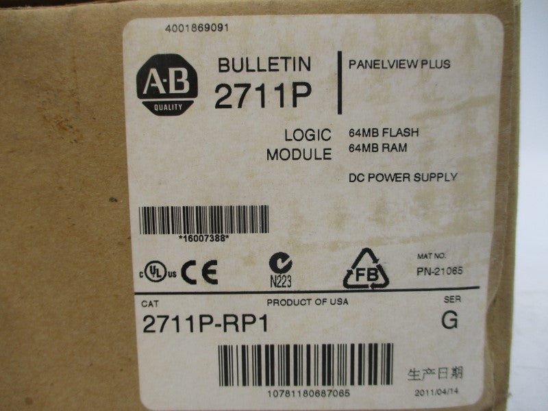 ALLEN BRADLEY 2711P-RP1X SER. G 24VDC REMAN