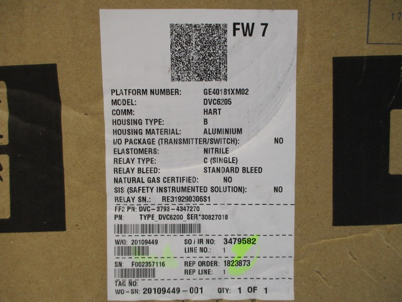 FISHER DVC6205HW2 30VDC 145PSI NSMP