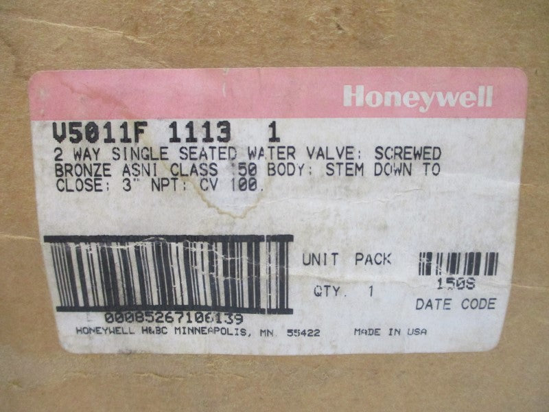 HONEYWELL V5011F1113 3" NSMP