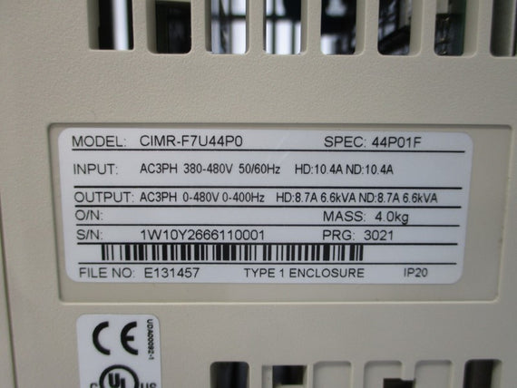 YASKAWA CIMR-F7U44P0 380-480VAC 10.4A NSMP