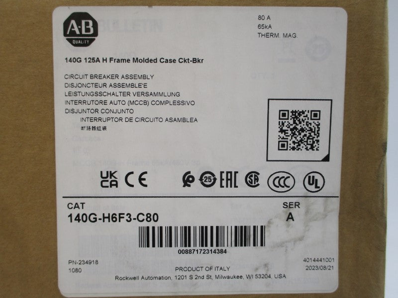 ALLEN BRADLEY 140G-H6F3-C80 SER. A 480V 800A NSMP