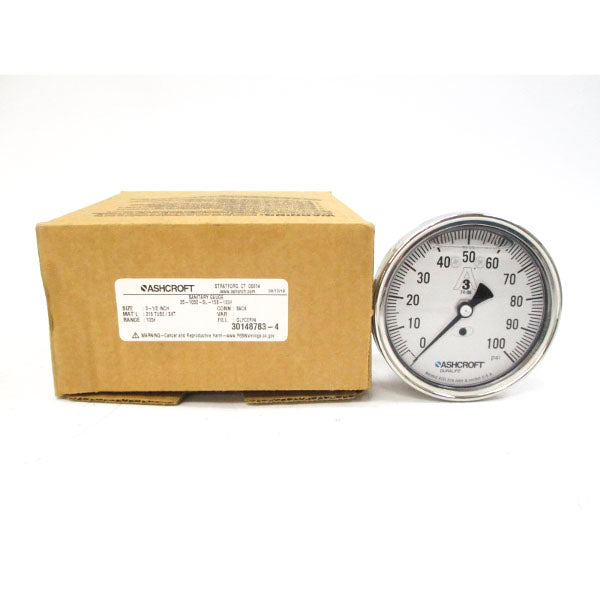 ASHCROFT 35-1032-SL-15B-100# 100PSI 3-1/2" NSMP