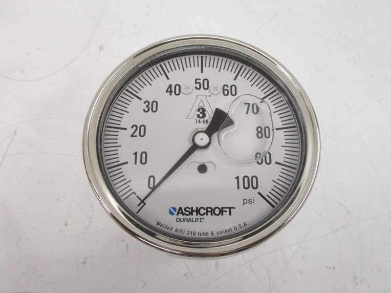 ASHCROFT 35-1032-SL-15B-100# 100PSI 3-1/2" NSMP