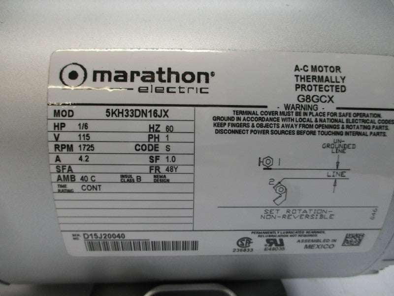 GAST 0211-V36A-G8CX 5KH33DN16JX 115V 4.2A NSMP