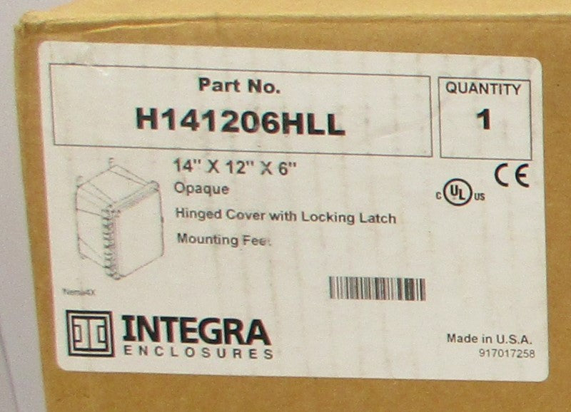 INTEGRA ENCLOSURES H141206HLL 14"X12"X6" NSMP