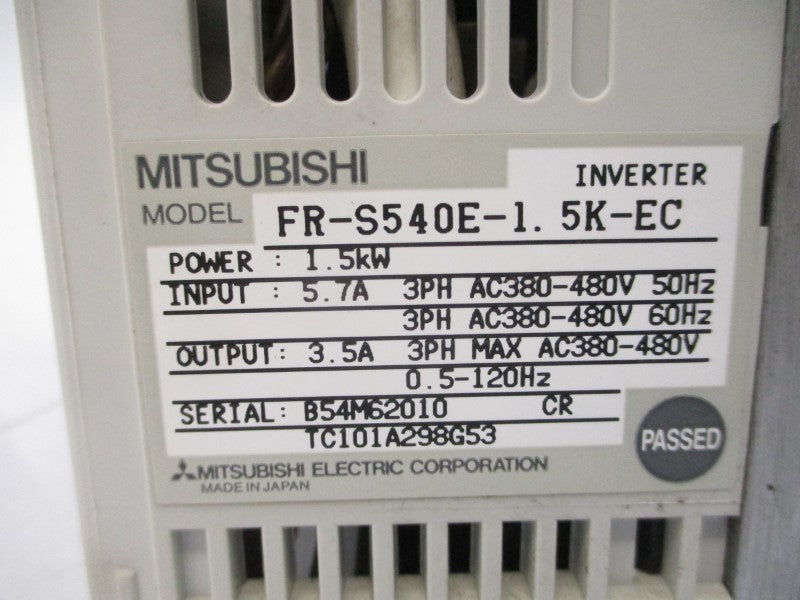 MITSUBISHI FR-S540E-1.5K-EC 380-480VAC 5.7A UNMP
