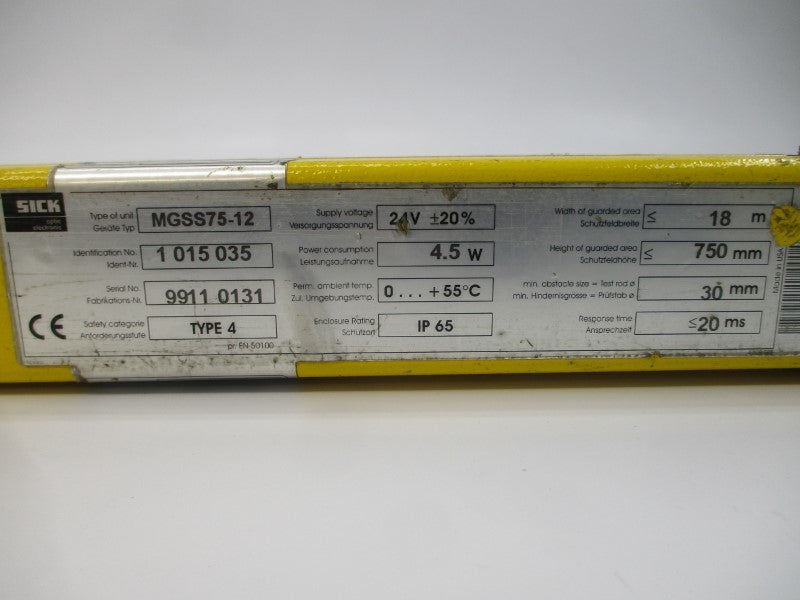 SICK MGSS75-12 1015035 24V UNMP