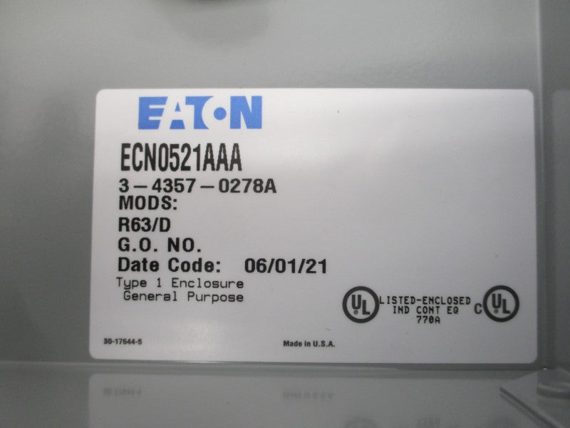 EATON ECN0521AAA 3-4357-0278A 110-120V 45A NSMP