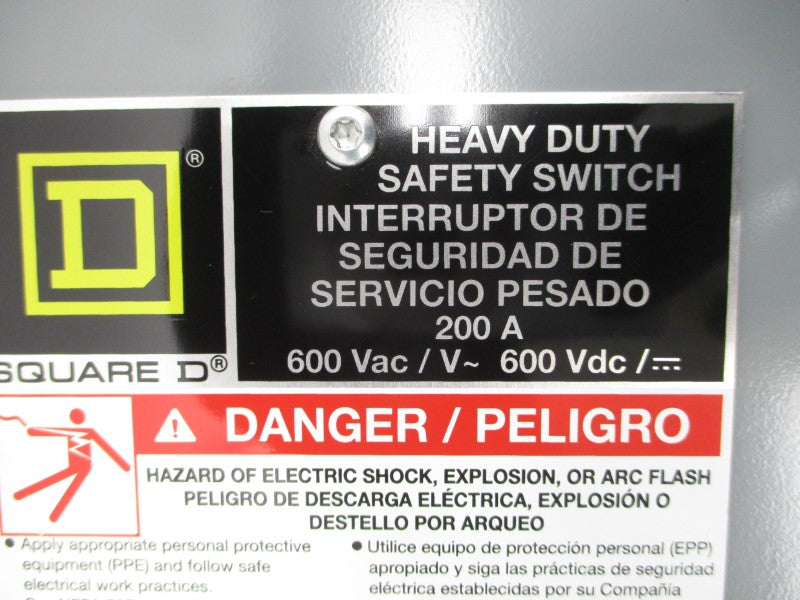 SQUARE D H364 SER. F05 600VAC 200A NSNP