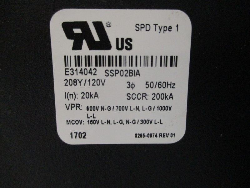 SQUARE D SSP02BIA 120V REV. 01 UNMP