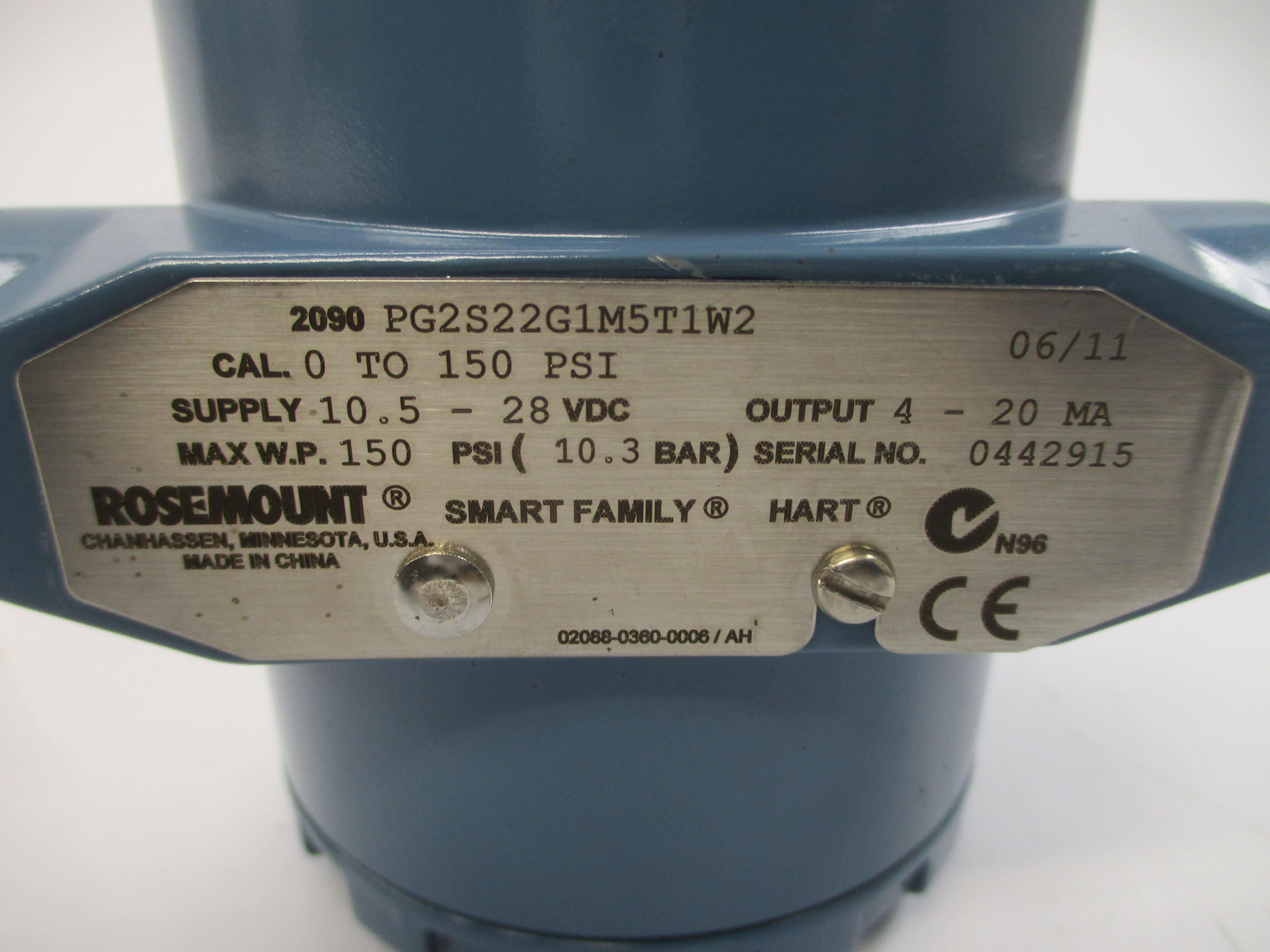 ROSEMOUNT 2090PG2S22G1M5T1W2 10.5-28VDC 150PSI NSNP