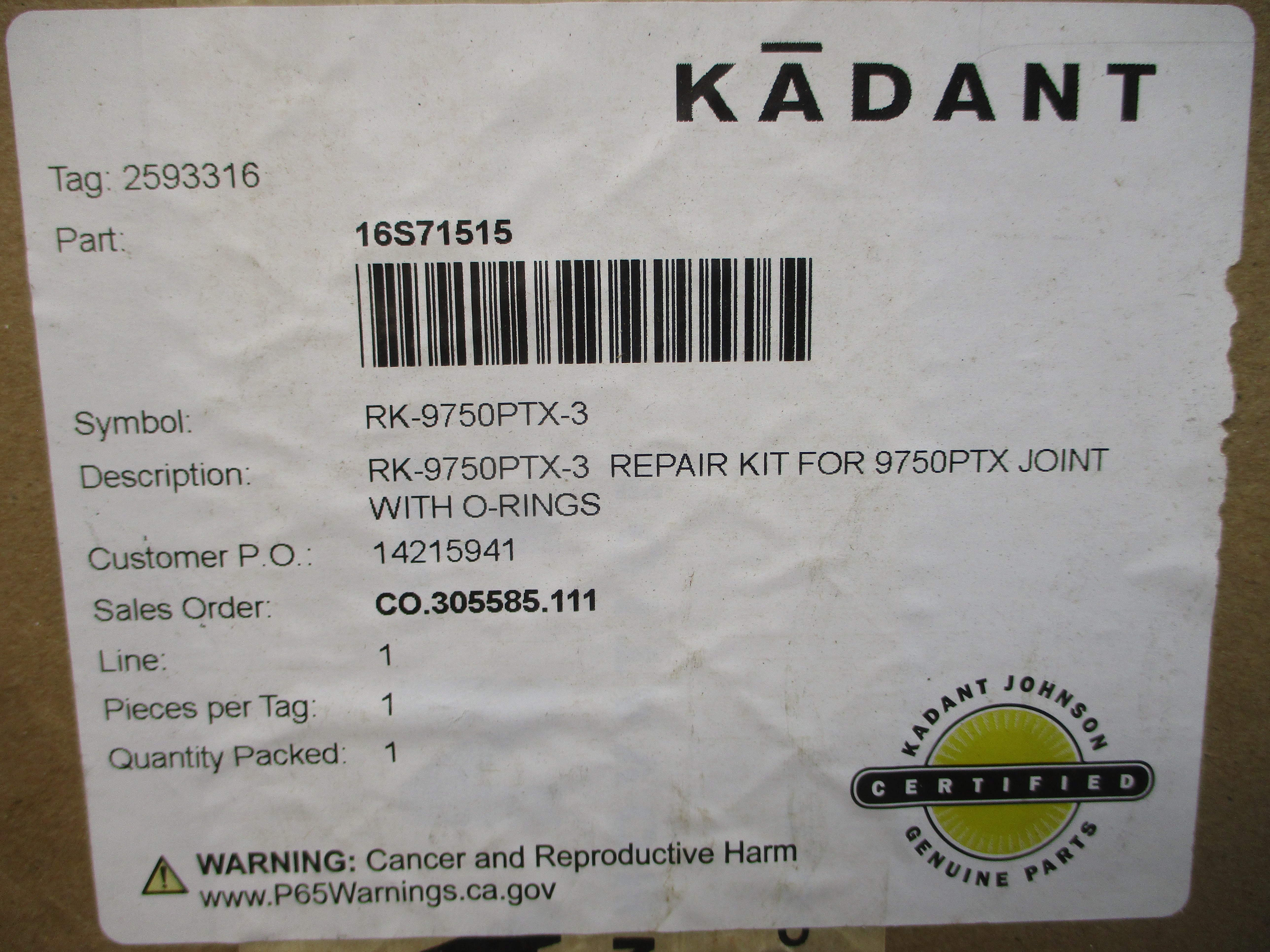 KADANT RK-9750PTX-3 NSMP