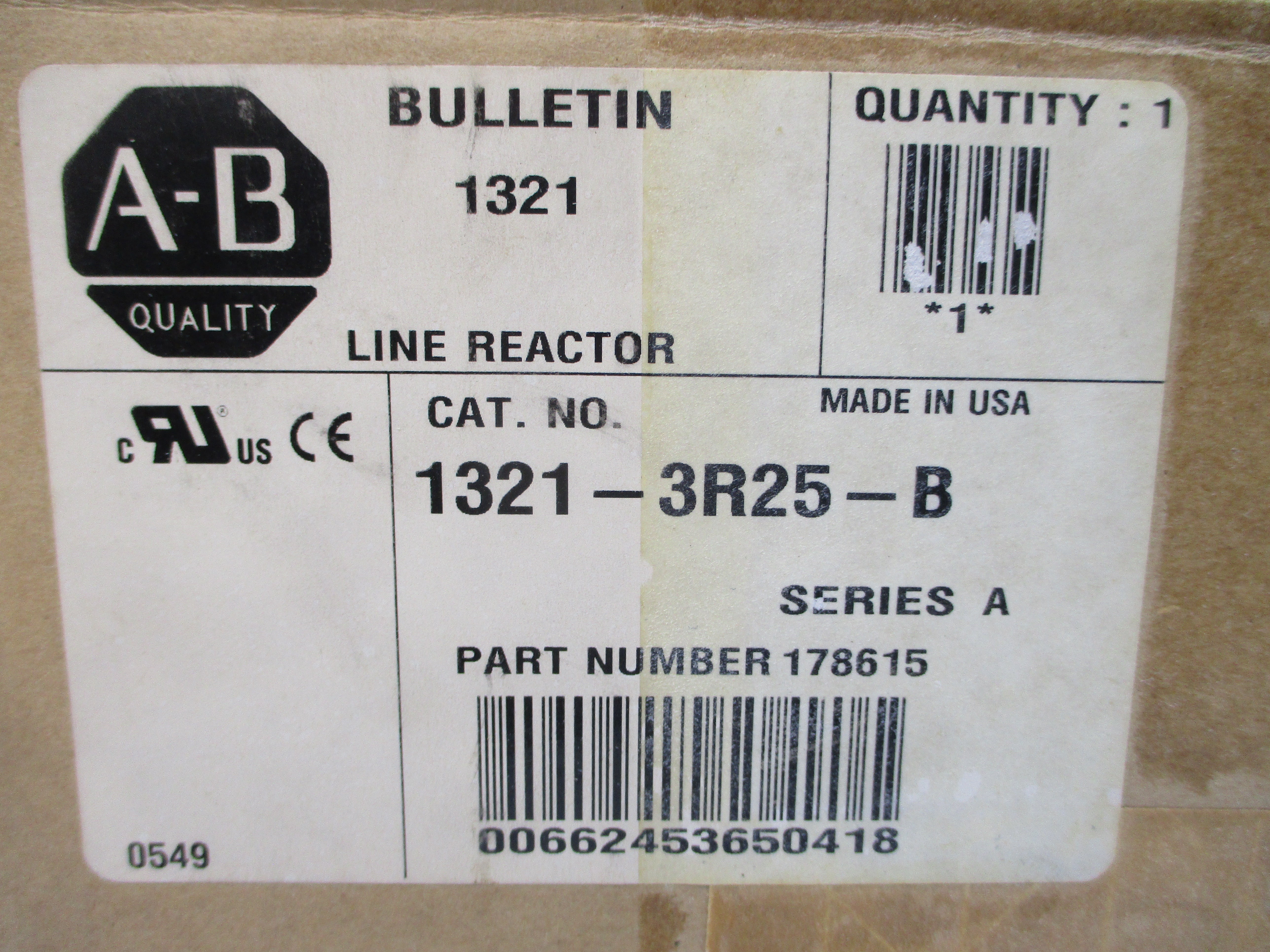 ALLEN BRADLEY 1321-3R25-B SER. A 600V 25A (BR/WH) NSMP