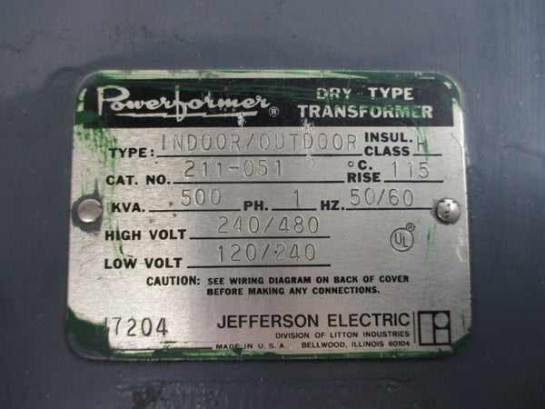 JEFFERSON ELECTRIC 211-051 240/480V UNMP