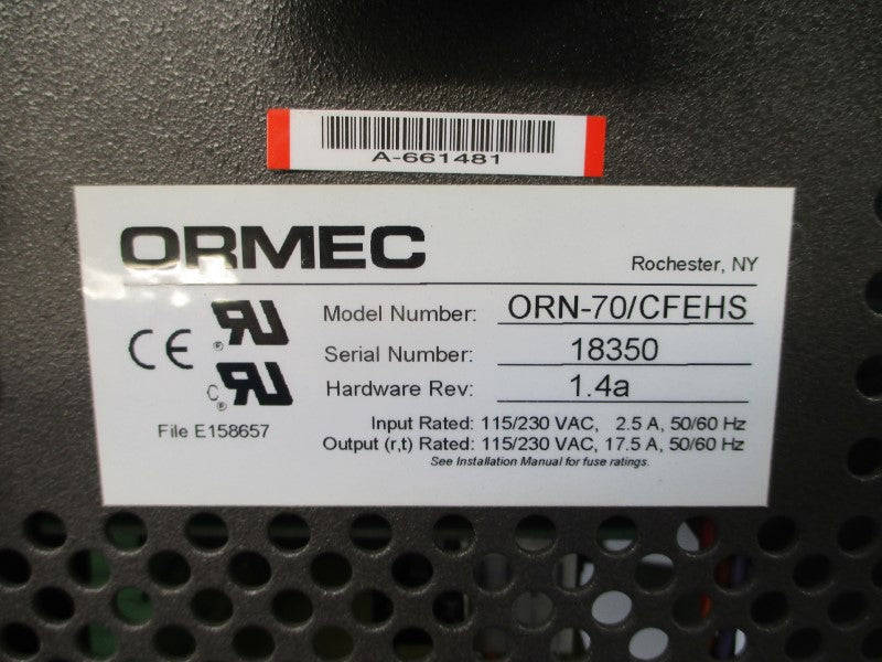 ORMEC ORN-70/CFEHS 115/230VAC 2.5A REV. 1.4A UNMP